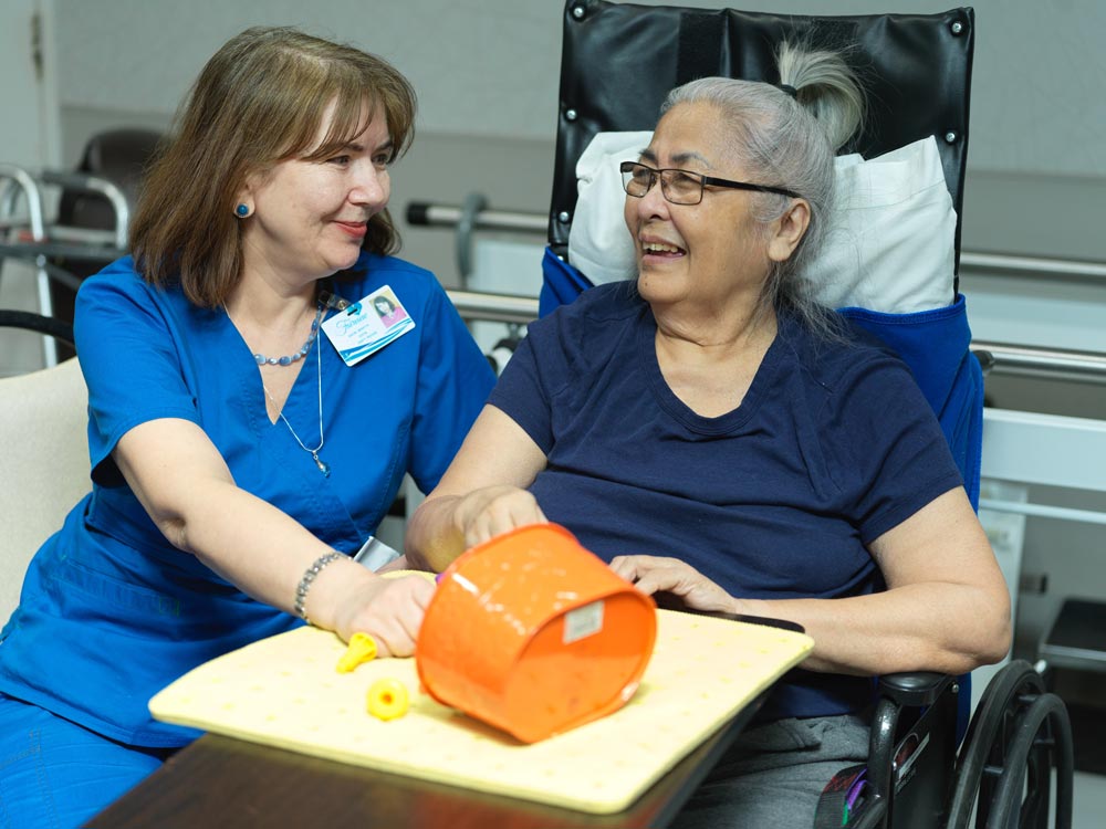 Therapist Emotional support provided to patients at Fairview Rehab & Nursing Home in Queens, NY