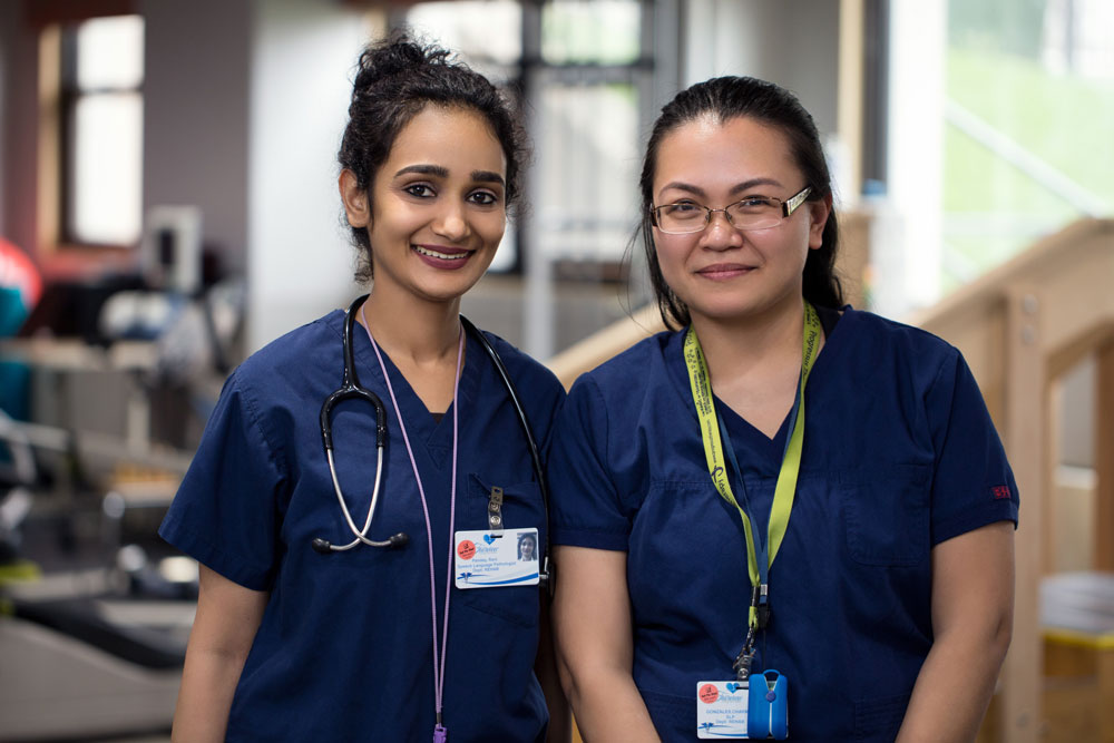 Fairview Rehab speech therapists who help people with swallowing difficulty