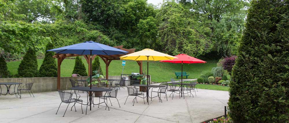 Sun exposure Fairview rehab garden for residents to enjoy sun exposure
