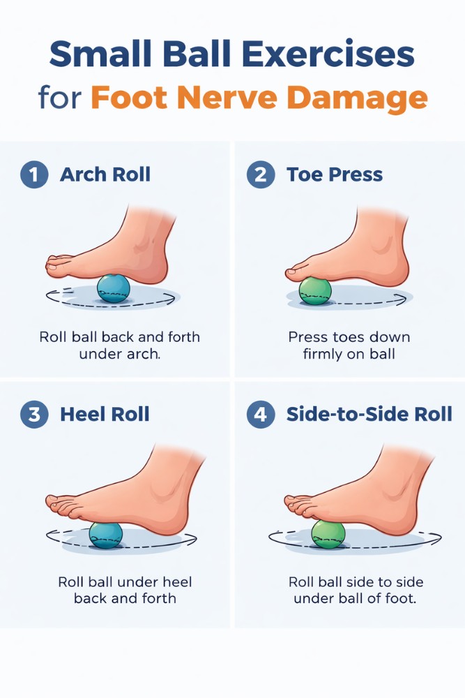 Visual illustration of foot nerve damage.